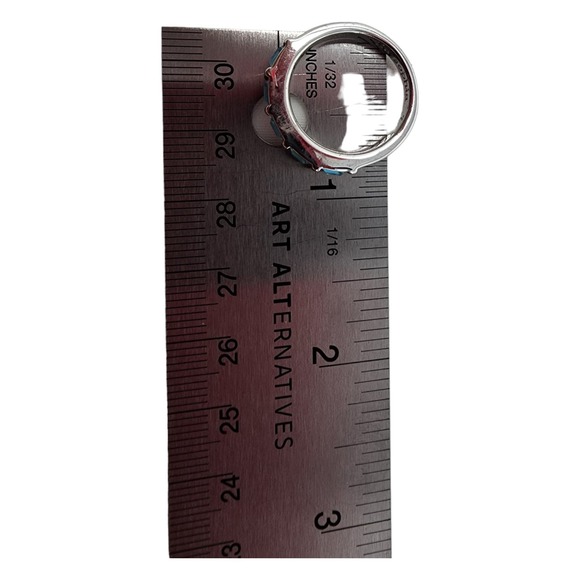 Lia Sophia Cold Front Silver /Blue Crystals Ring (Size 7) - Picture 7 of 8